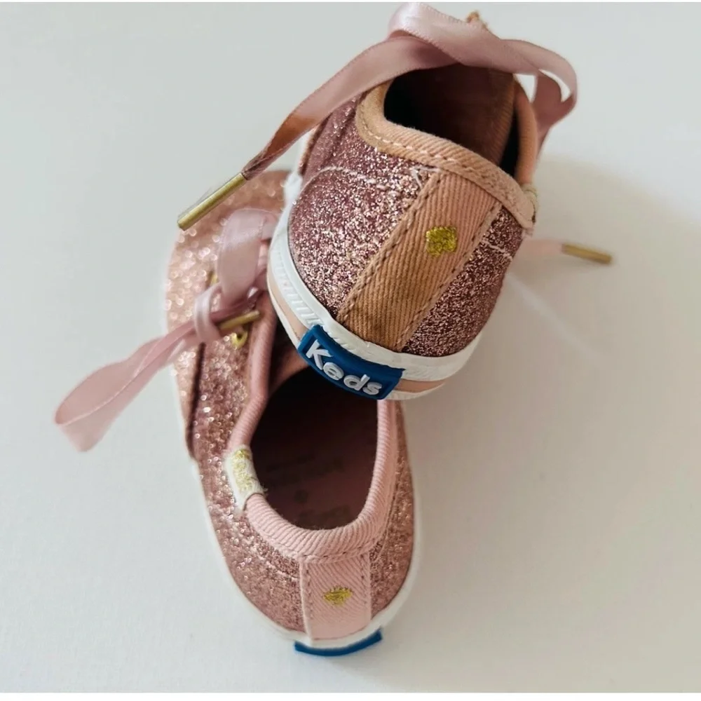 Keds | Kate Spade Glitter Sneaker Baby  Girls Size 4 Pink Low Top Lace Up